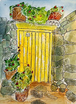 Door #42 - pen and mixed media 8 x 10     $150